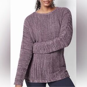 Pure Jill by J. Jill Sweater Women's Medium Purple Marled Knit Pullover Textured
